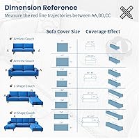 Vista 9 de Nobildonna Funda de felpilla lavable para sofá de 2 plazas, funda protectora de muebles para sala de estar, beige, 71 x 102 pulgadas