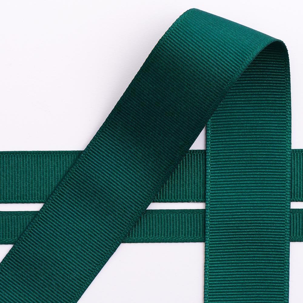 Italian Options Grosgrain Ribbon 38mm, Strong Plain Dark Green Ribbon for Bows, Wedding, Crafting, Sewing, Hair Accessories, Gift Wrap, 38 mm x 10 Metre Roll, Dark Green