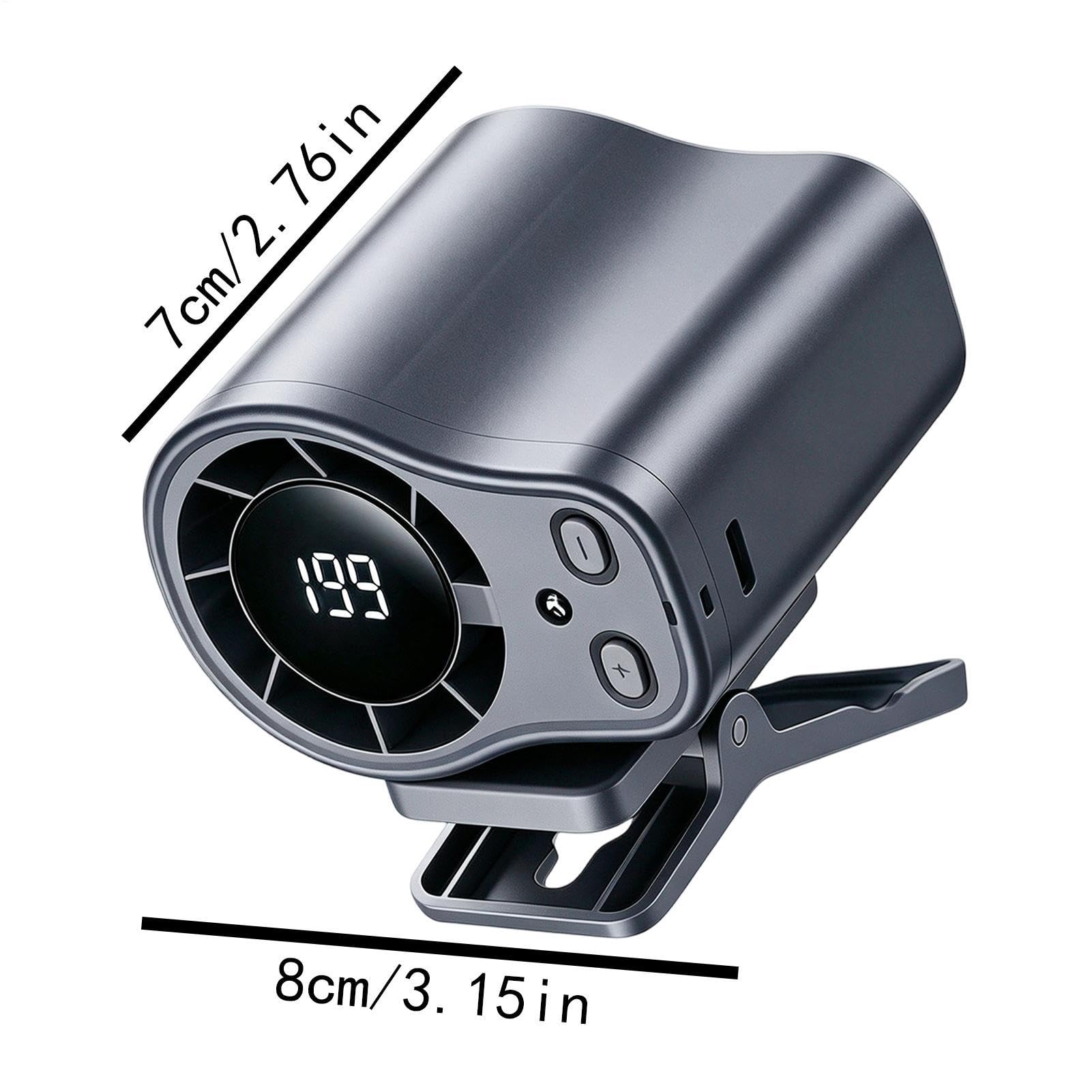 Auto-Clip-Lüfter, tragbares Kühlgerät, 12 V, geräuscharmer Luftzirkulator mit LED-Anzeige, verstellbare Klemmhalterung, Fahrzeugventilator, Kühl-Design-Einheit, Reisen, Camping, Roadtrip