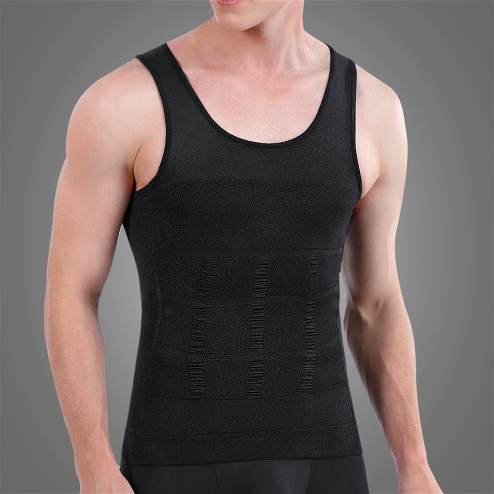 MEIION Débardeur Gainant Omeno Gilet de Compression Amincissant en Coton pour Hommes Shapewear sans Manches pour Une Silhouette élancée