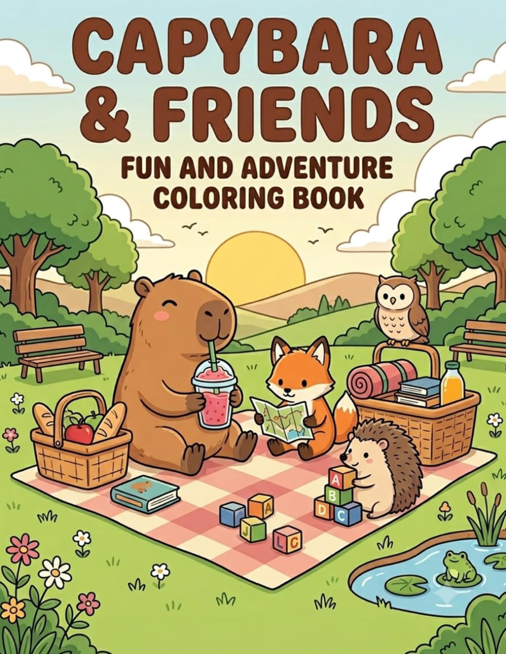 Capybara Coloring Book: Cute and Cozy Adventures: A Whimsical Nature Escape With Cute Animals