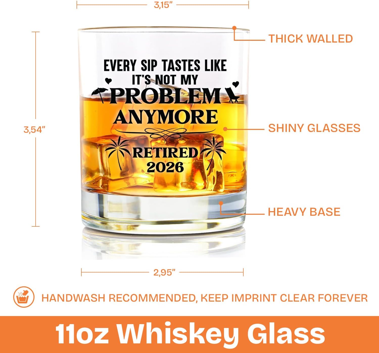 NewEleven Retirement Gifts For Men 2026 - Coworker Leaving, Goodbye Gift, Farewell Gifts For Coworkers, Friends, Dad, Grandpa - Retirement Gift For Men From Friend, Family, Colleague - Whiskey Glass Retired 2026 White