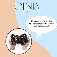 Vista 7 de CAISHA Big Banda Elástica Postizo de Cabello Rizado Ideal para Peinados Recogidos de Novias o Moños Desaliñados, Color Mezcla de Castaño Oscuro