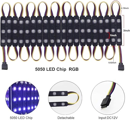Miniatura 3 de Luces LED para ventana, módulo LED, luces impermeables para escaparates, luces decorativas de negocios, 12 V, 5050, luces LED para publicidad,
