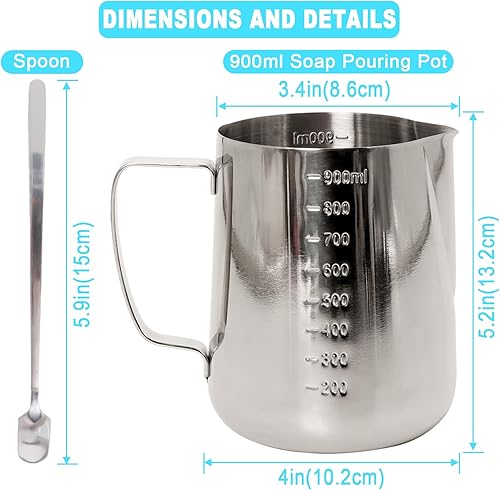 Miniatura 5 de Femitu Kit de fabricación de jabón con placa caliente electrónica, suministros de fabricación de jabón para adultos y principiantes, incluye molde