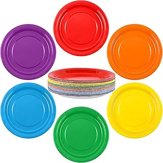 72 Pieces 9 Inch Colored Paper Plates Disposable Heavy Duty Paper Plate Sustainable Dinner Dessert Plate Decorative Plates Bulk for Parties, Holidays, Picnics