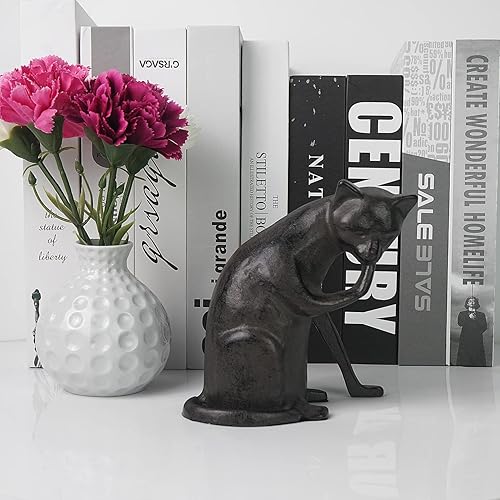 Miniatura 7 de DreamsEden Estatua de gato de metal para decoración del hogar