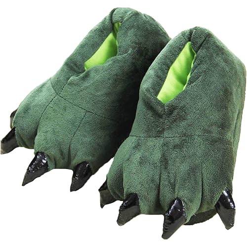 acdiac Unisex Soft Monster Claw Slippers Fun Dino Slippers Animal Paw Shoes For Men Women Boy Girl With Home Halloween Party Cosply Costume Footwear