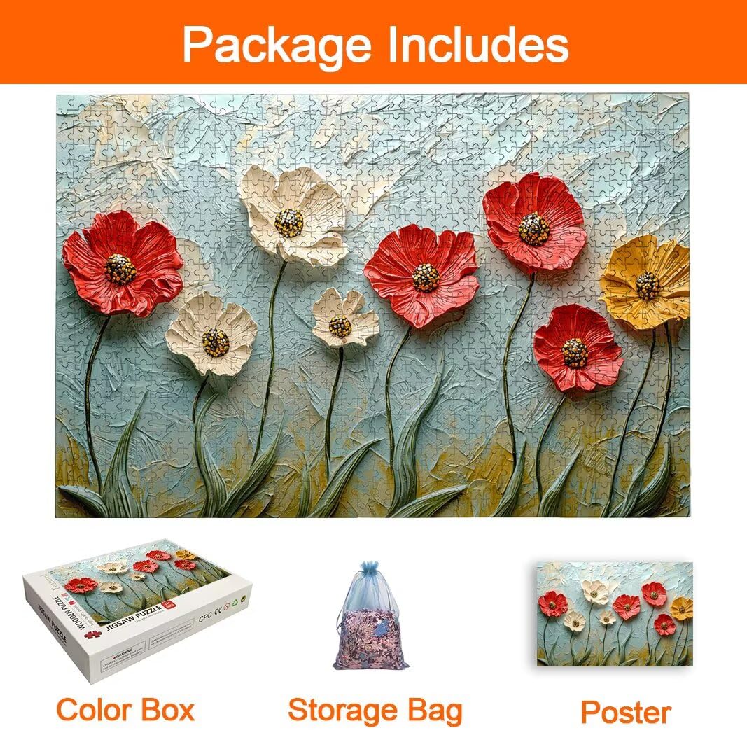 Puzzle Blume, Puzzle 1000 Teile Erwachsene, Klassische Puzzles, Deko -8955