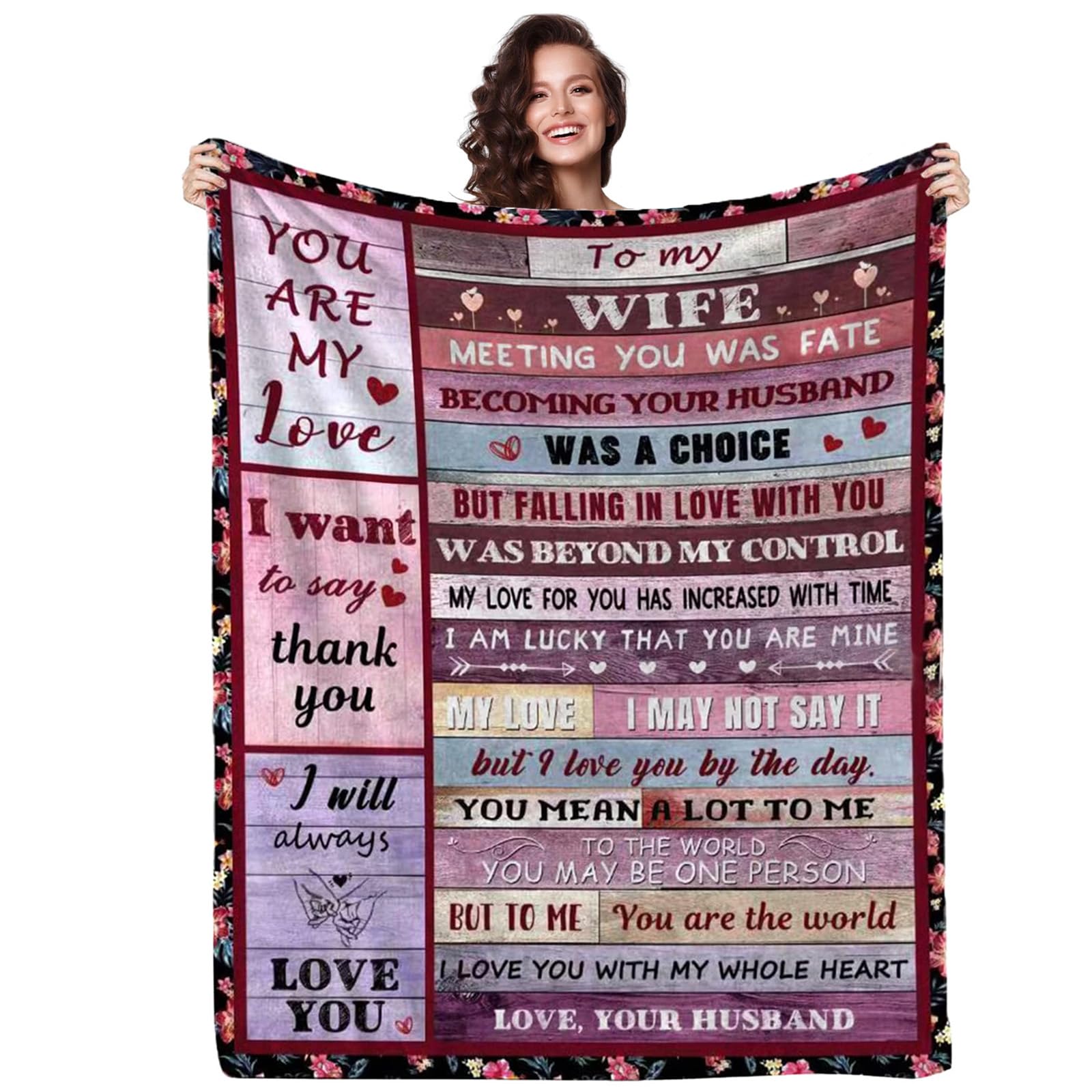 Morrowcamp Gift For Wife From Husband, To My Wife Blanket, Wedding Anniversary Romantic Gifts For Her, Presents For Wife, Female Birthday Gift Ideas, Christmas