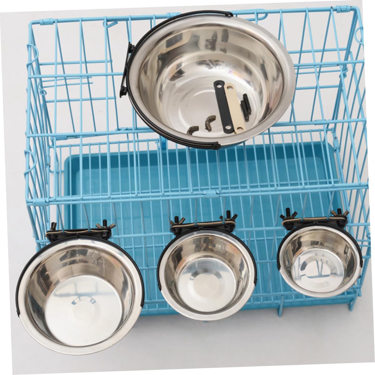 DOITOOL Cuenco Antivuelco para Perros de Comedero de Acero Inoxidable para Mascotas para Comederos de Perrera de Gallinero Resistente Salpicaduras