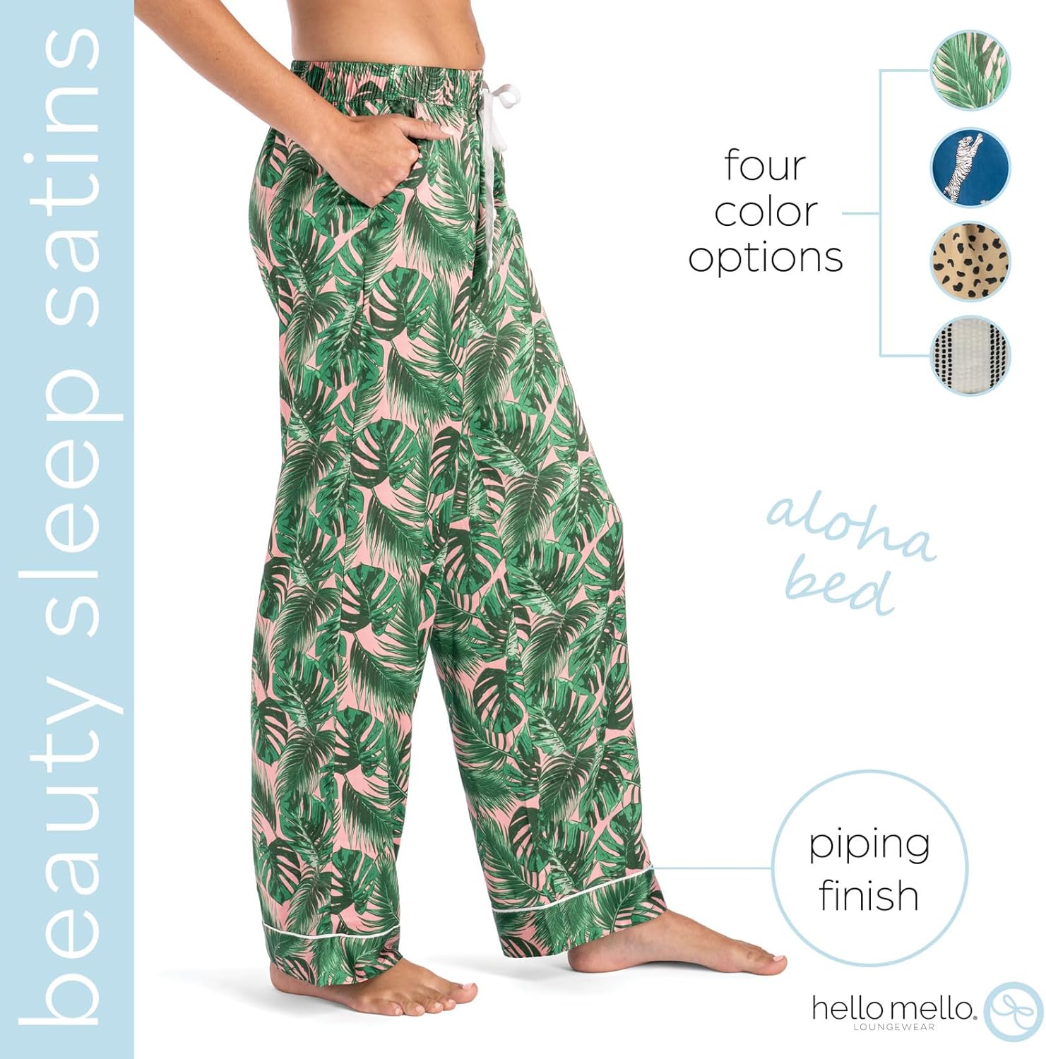 Hello Mello Beauty Sleep Satin Pajama Pants Lounge Pajama Bottoms For Women, Girls - Image 4