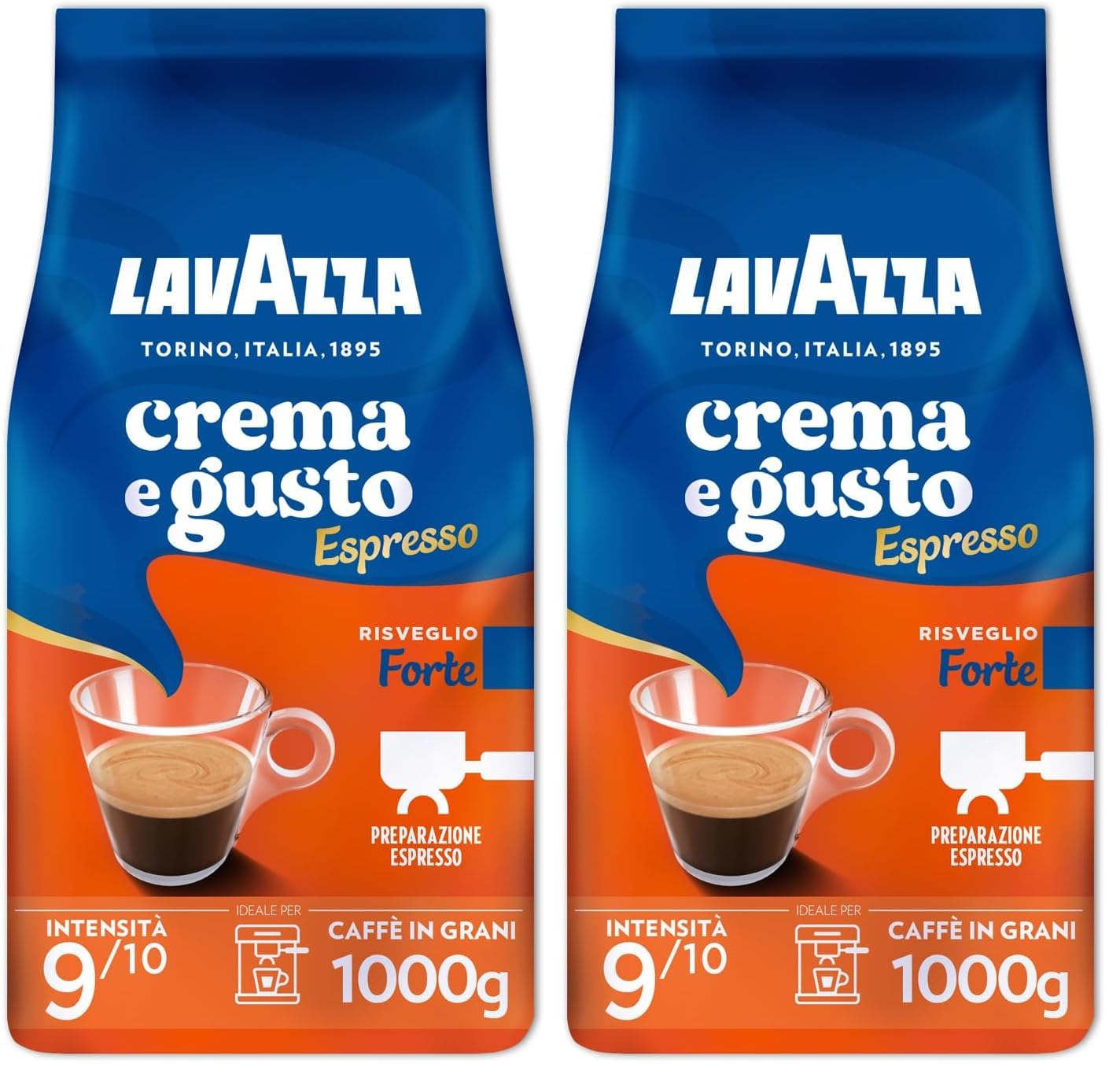 Lavazza A Modo Mio Caffè In Grani, Forte, 1 Kg (Confezione Da 2)