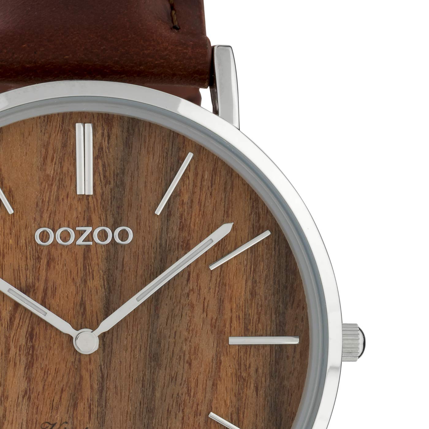 Oozoo Vintage Damenuhr Lederband Wood 40 MM Braun Holz/Dunkelbraun C9868