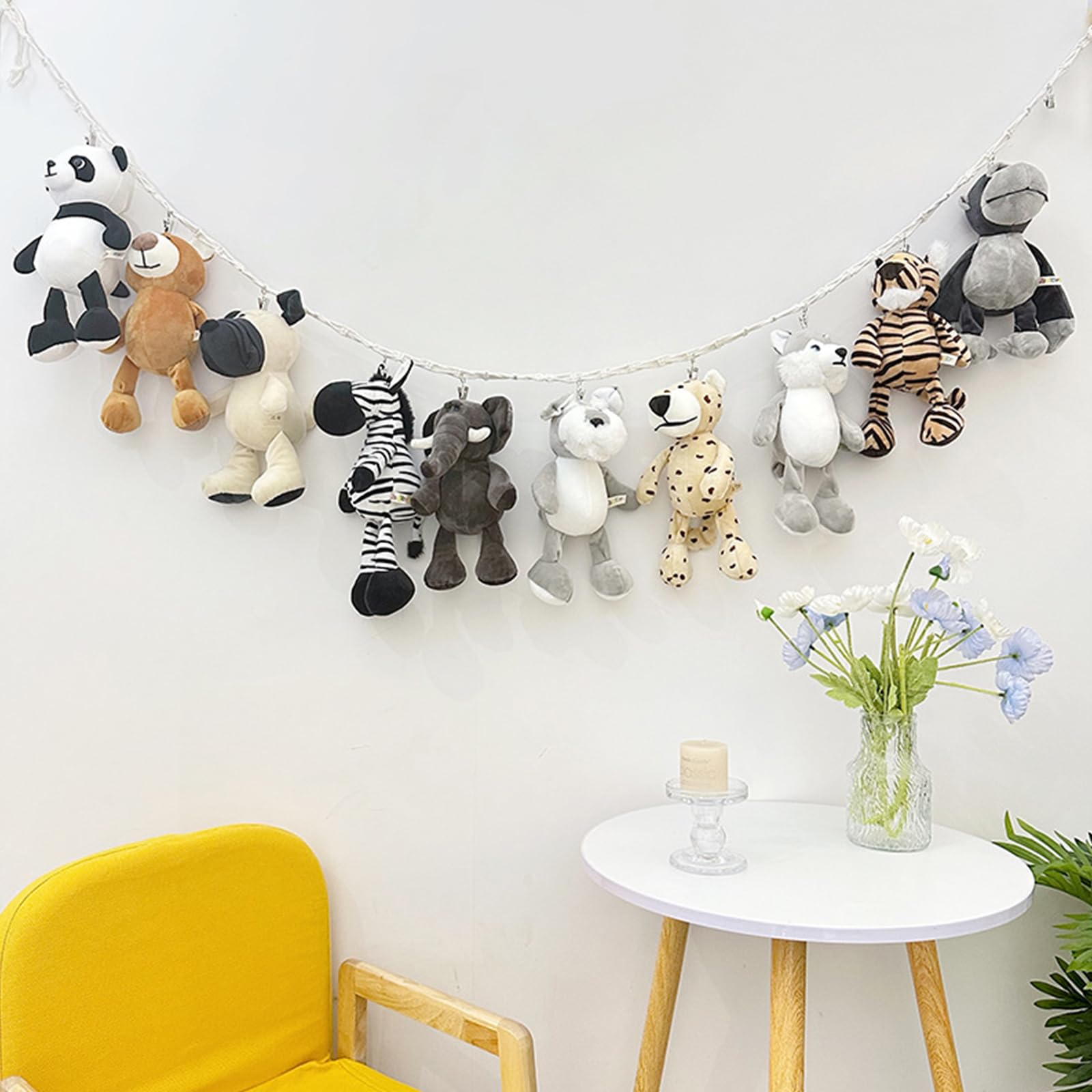 Contenitore per animali di peluche, organizer da appendere sopra la porta, per armadio, bambino, peluche, con 4 grandi tasche, organizer da appendere alla porta per asilo, camera da letto, bagno