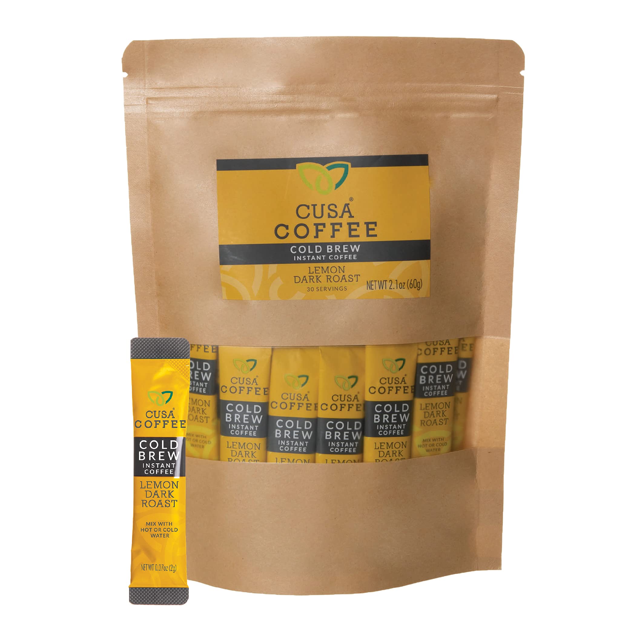 Buy Cusa Tea & Coffee, Lemon Dark Roast Cold Brew. Premium Instant
