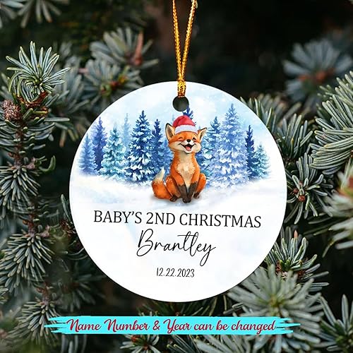 Miniatura 2 de Adorno de Navidad personalizado para la segunda Navidad del bebé, Navidad 2023, lindo adorno de Navidad para bebé con nombre de bebé personalizado y