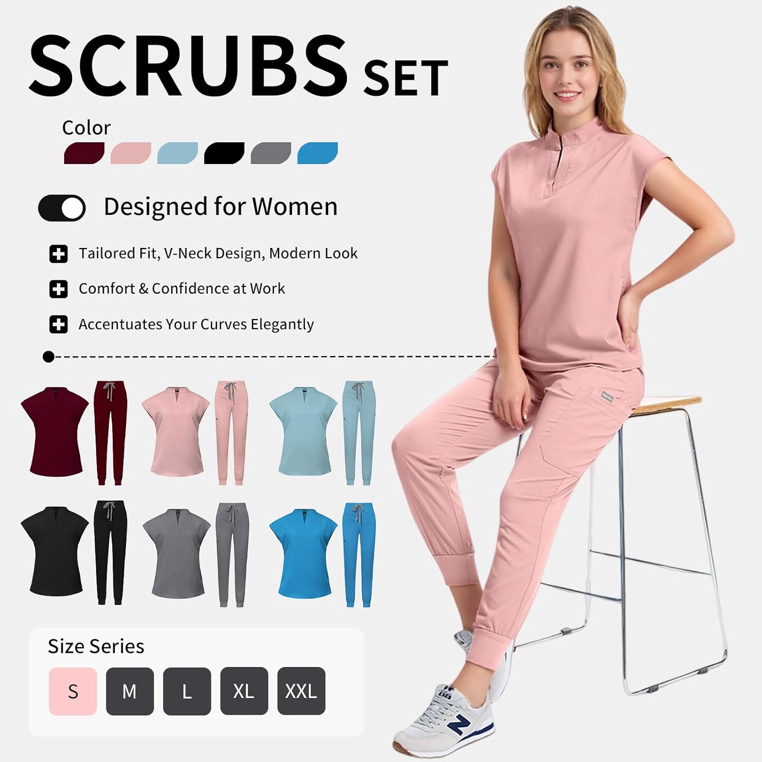 Essentials Scrubs,Scrub for Women Set,Unisex scrubs Medical Uniform,Women's Medical Suit,Unisex Workwear