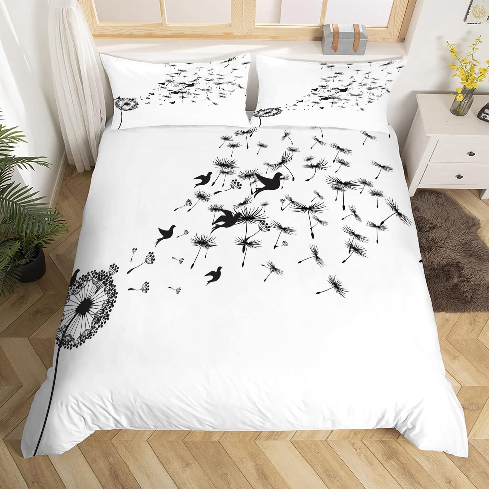Parure de lit pissenlit 240x260 cm idéale pour une chambre parentale cocooning