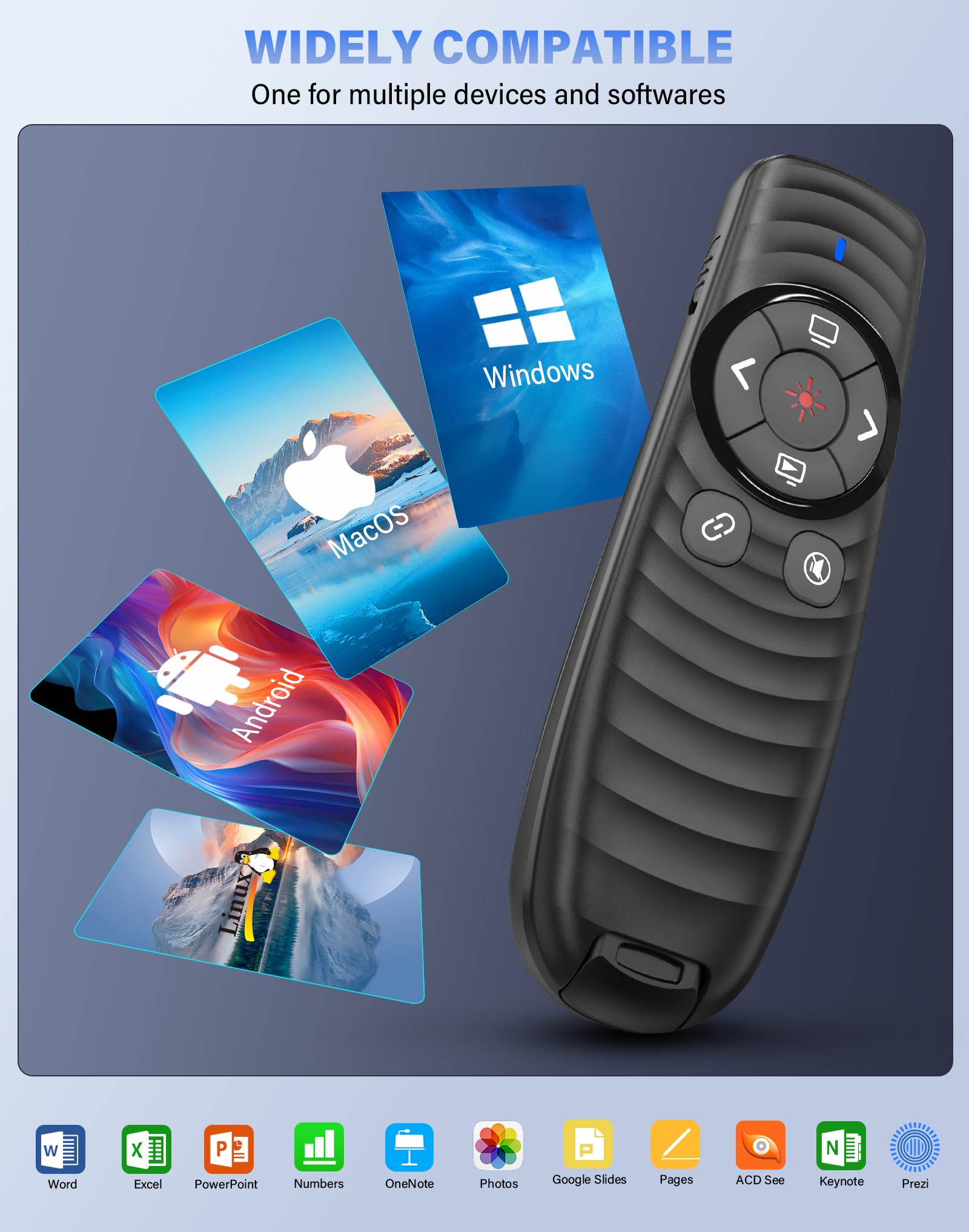 Presentation Clicker Wireless, 2in1 USB/Type C