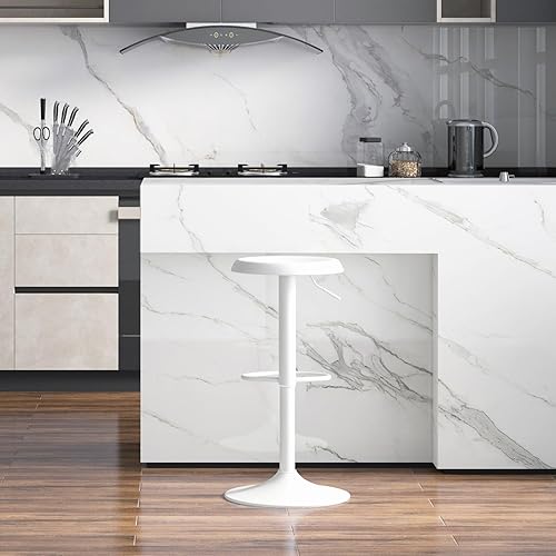 Miniatura 18 de Brage Living Taburete de bar ajustable, taburete de bar giratorio redondo de metal con elevador de aire, silla de bar de altura de mostrador sin