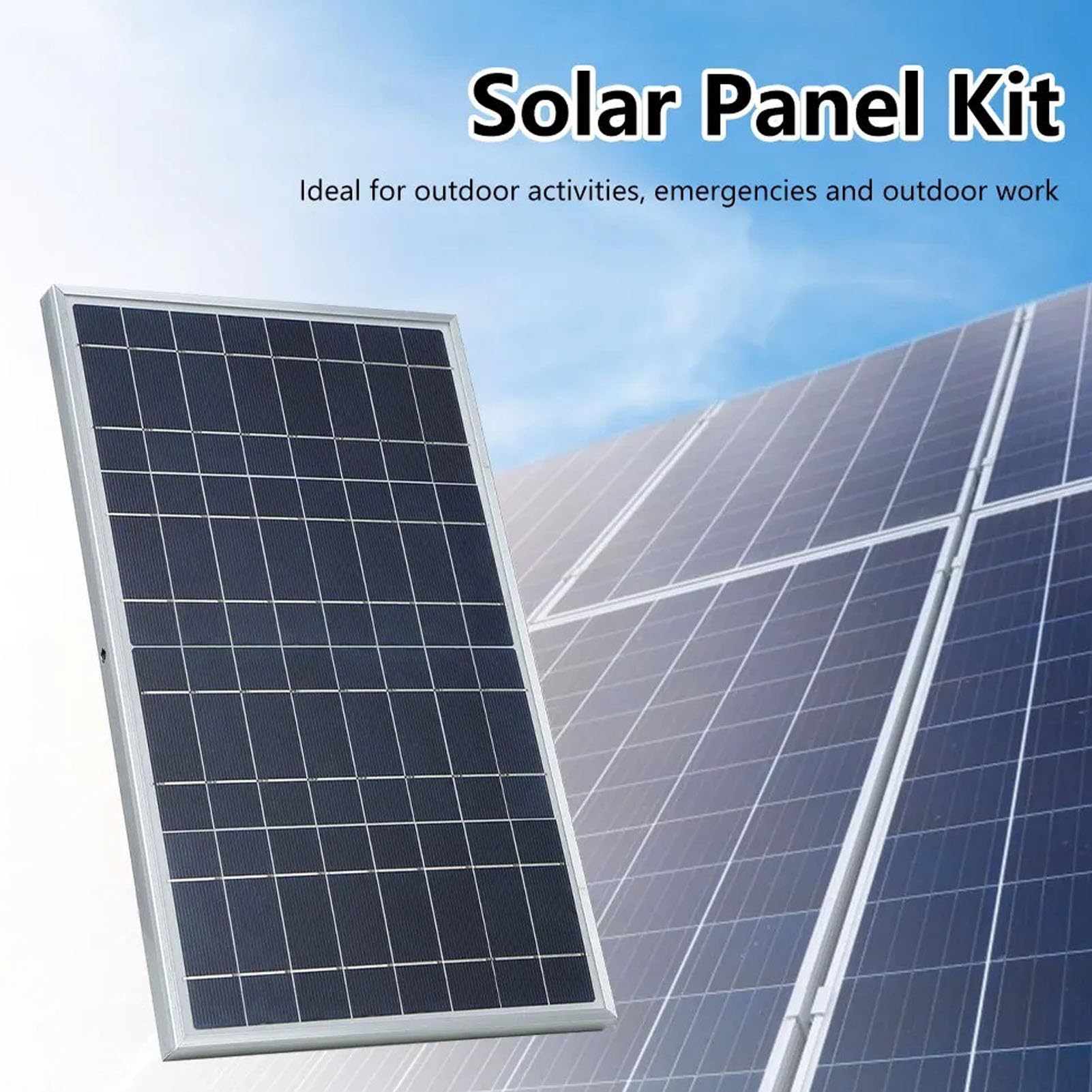 Zestaw paneli słonecznych Mavaol 2 szt. Monokrystaliczny panel słoneczny 40 W i kontroler ładowania 60 A do telefonu RV łódź Farma na dachu Home Off Grid System