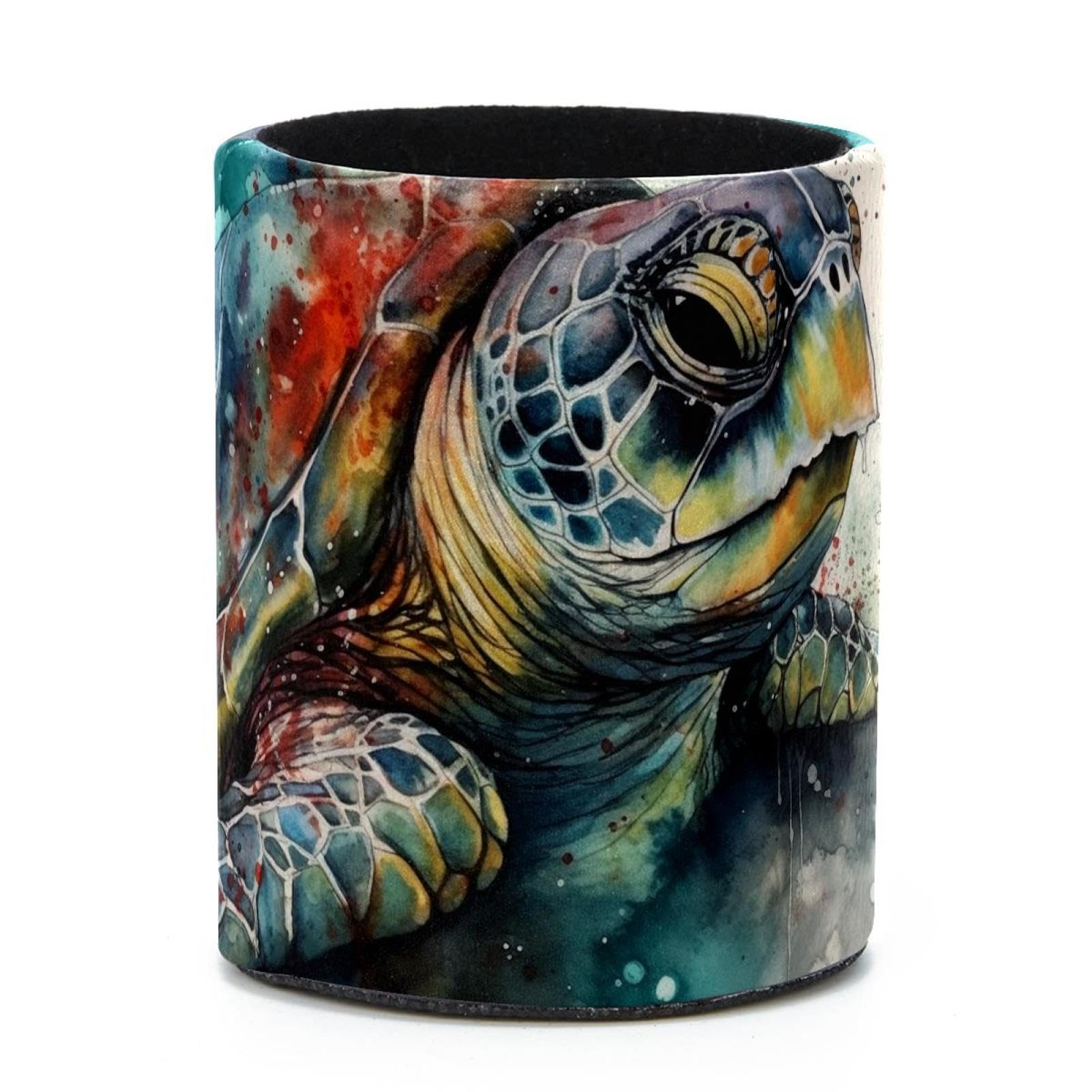 VAPOKF Round Pencil Holders for Desk, Sea Turtle Pen Holders Pen Pot Makeup Brushes Storage Desktop Stationery Supplies Organiser for Home Office