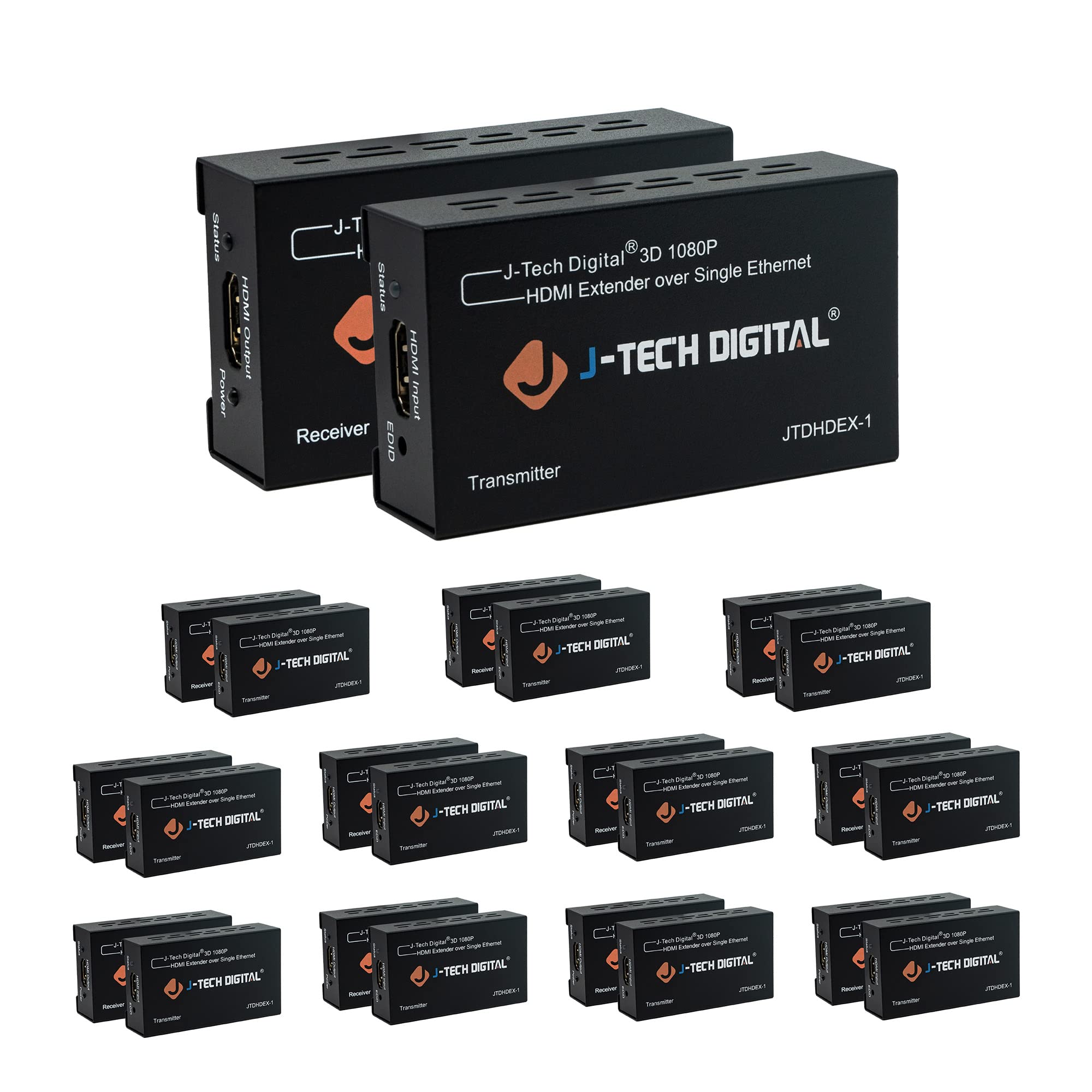 J-Tech Digital HDMI Extender over cat5e/6 1080P@200ft HDMI Balun Over Single Ethernet Supports EDID Copy Compatible with Dolby Digital DTS — Amazon image 8