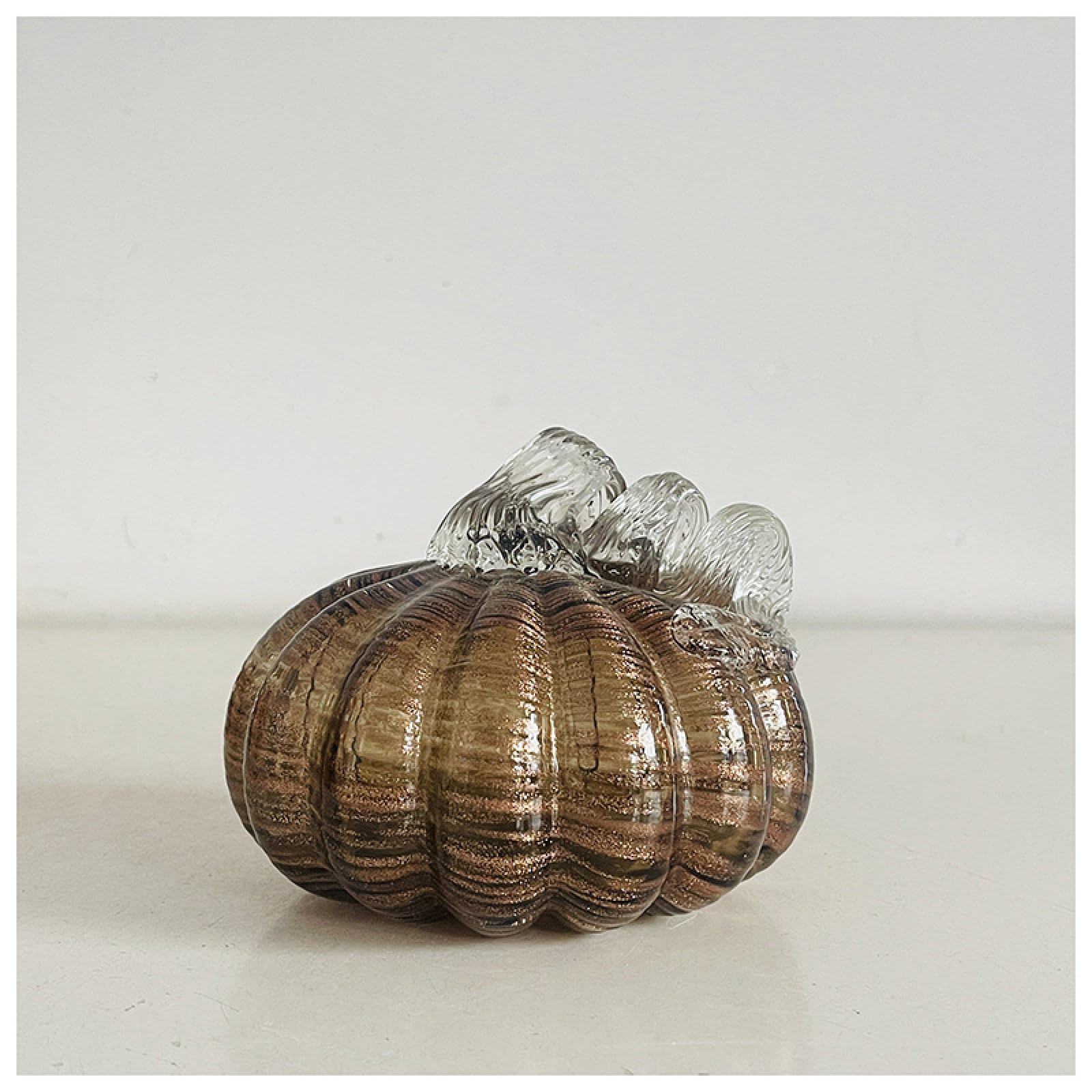 Dytartzx Brown Coloured Glaze Handmade Glass Pumpkin Figurine Vegetable Sculpture Blown Paperweights Table Ornaments Home Decor