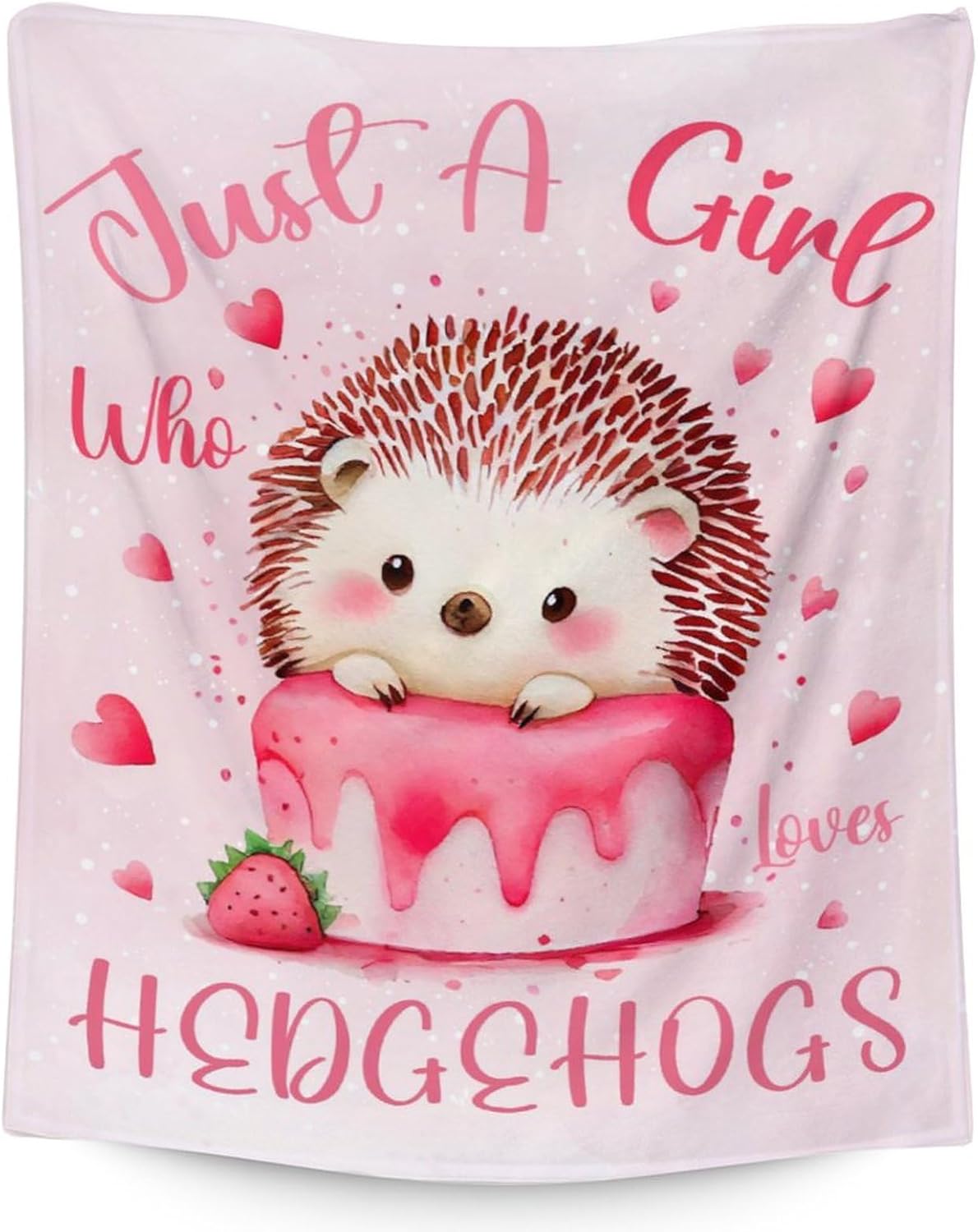 Hedgehog Blanket for Girls - 60"x80" Twin Size - Soft Fuzzy Plush Throws Gifts - Pink Cute Throw Blanket for Bed, Couch & Living Room