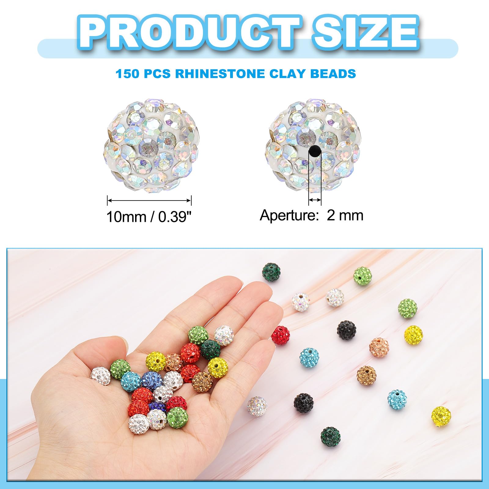 PATIKIL 10mm Rhinestone Beads - Image 2