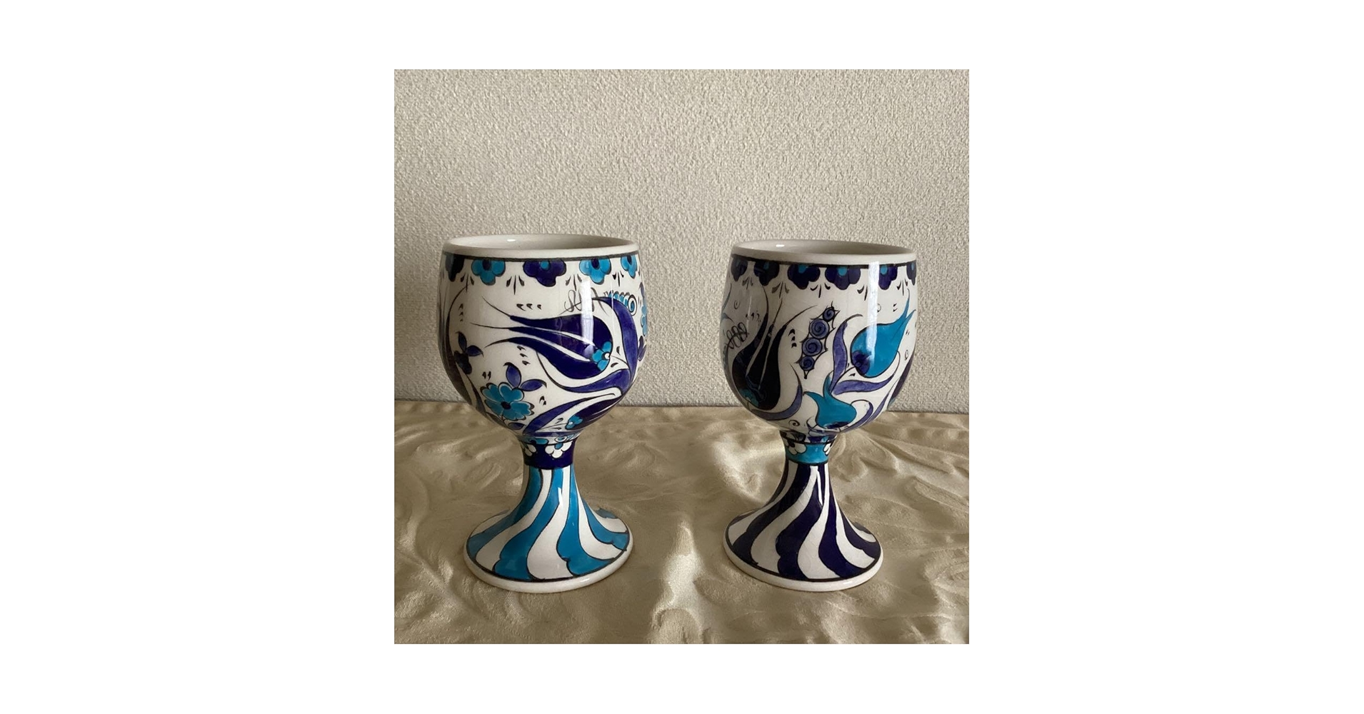Amazon | トルコ ワイングラス キュタフヤ陶器 2脚セット | ノー
