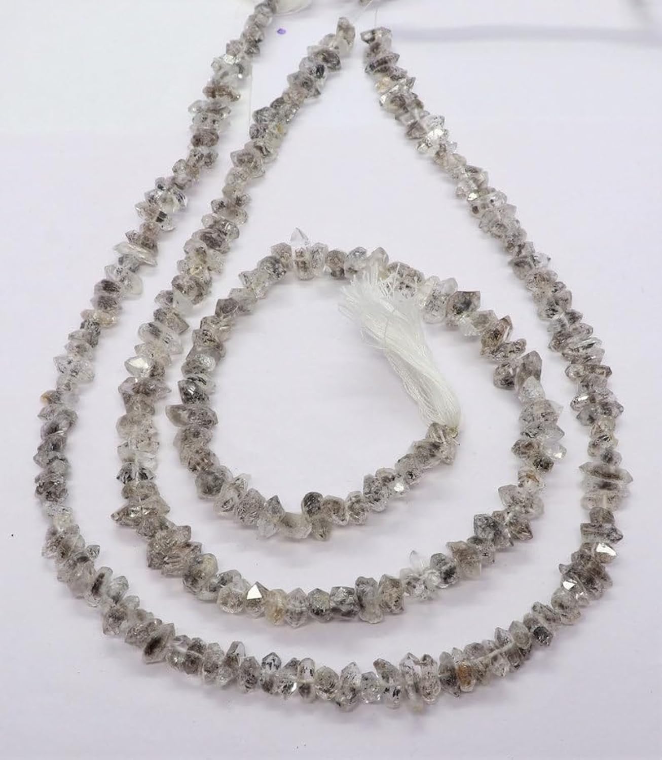Perles Herkimer noires 8,5-9,5mm authentiques pour éviter les imitations en plastique