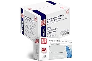 Basic Medical Blue Nitrile Exam Gloves, XS - Protect Hands from Chemicals