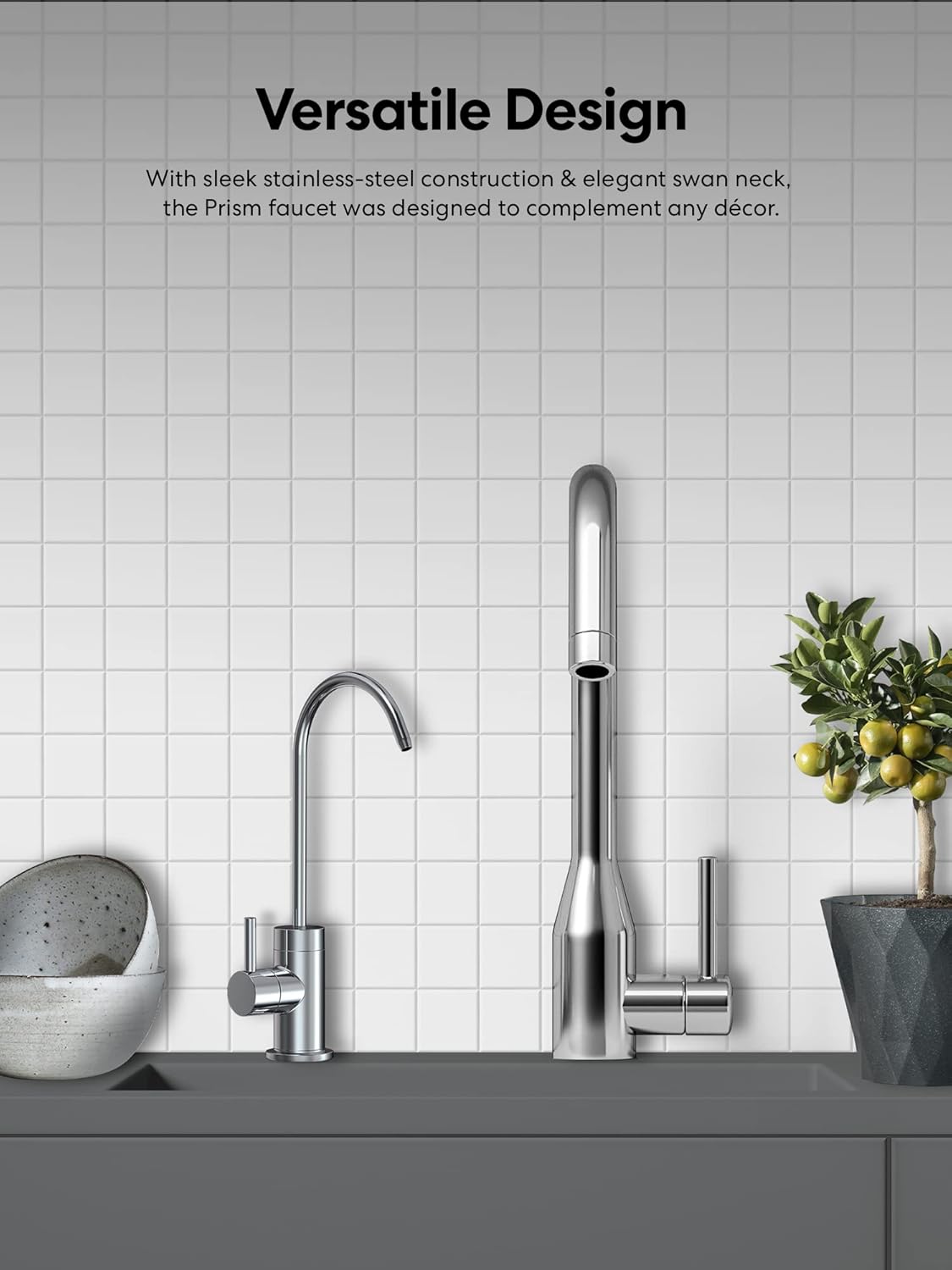 Brio TROE600PRISM Reverse Osmosis Tankless Water Filtration System, 600GPD, 1.5:1 Pure to Waste, Stainless Steel Faucet, Composite and RO Filters, Black: Tools & Home Improvement