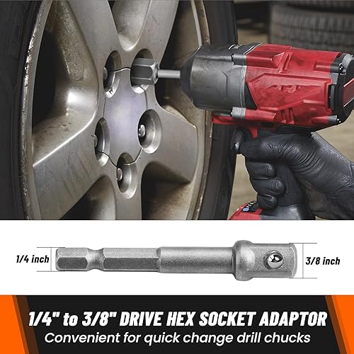 Miniatura 5 de Juego de 14 extractores de pernos de alta calidad, juego de enchufes extractores de pernos pelados con adaptador de 38 pulgadas, removedor de