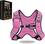 ZUETK Veste pondéré, 6lb/8lb/12lb/16lb/20lb/25lb/30lb Veste de poids avec bande réfléchissante, Vestes pondérés pour hommes Femmes Équipement d'entraînement pour la force entraînement, course, jogging, fitness, perte de poids