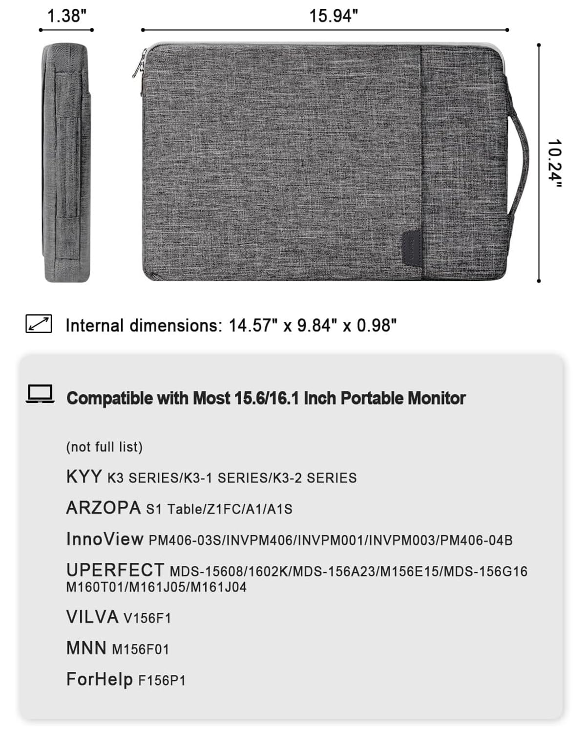 Amazon.co.jp: 15.6/16.1インチのポータブルモニターケース