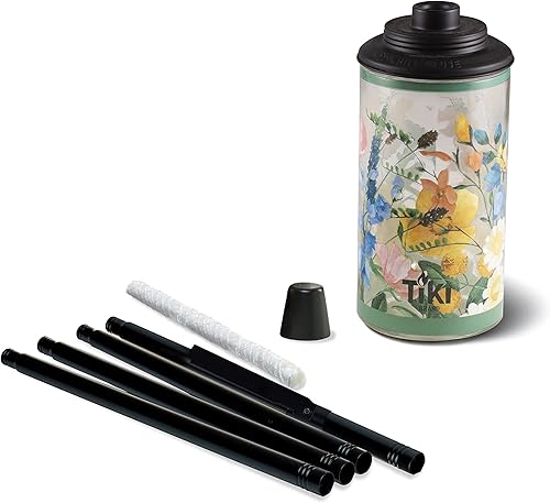 Miniatura 7 de TIKI Antorchas de cristal de flores silvestres, paquete de 2  Iluminación decorativa al aire libre fácil de instalar de 65 pulgadas para patio,