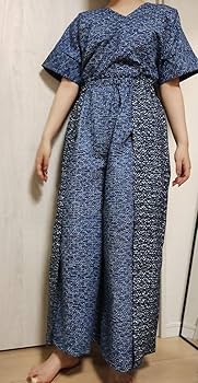 浴衣　反物　リメイク　セットアップ　トップス　パンツ 浴衣から作ったワイドパンツ ゆったりパンツ 着物リメイク