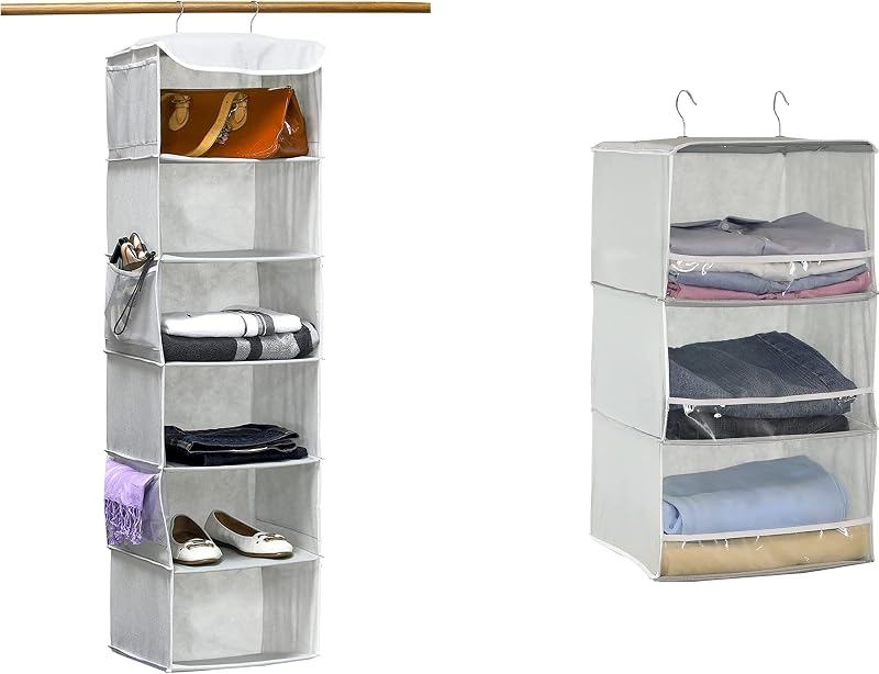 Hanging Closet Organizers Storage, 6 Shelves + 3 Shelves