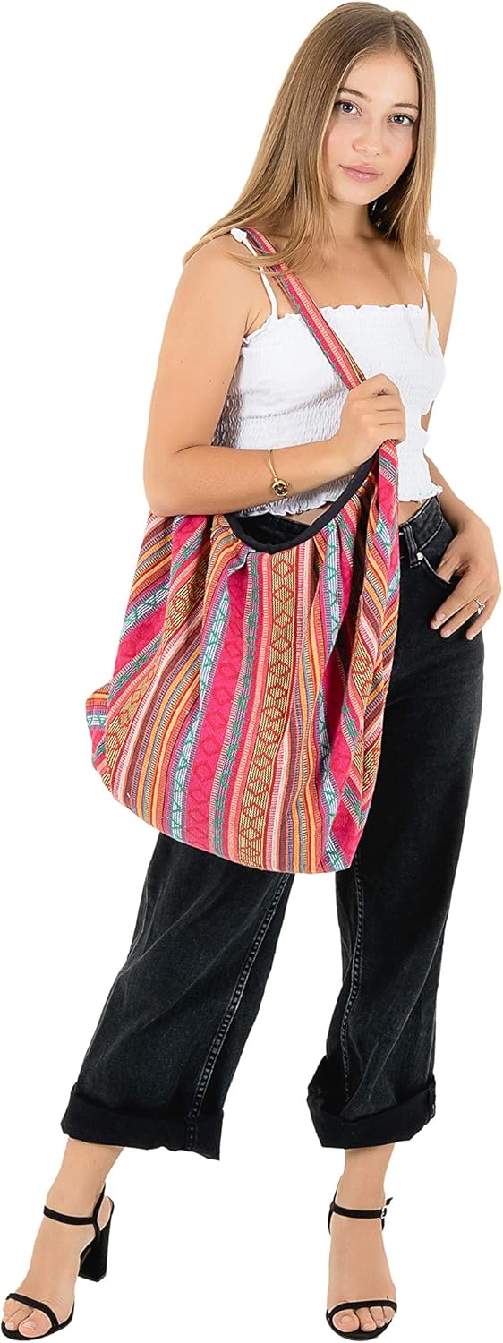 Oma® Hippie Boho Multi Color Woven Cotton Sling Cross Body