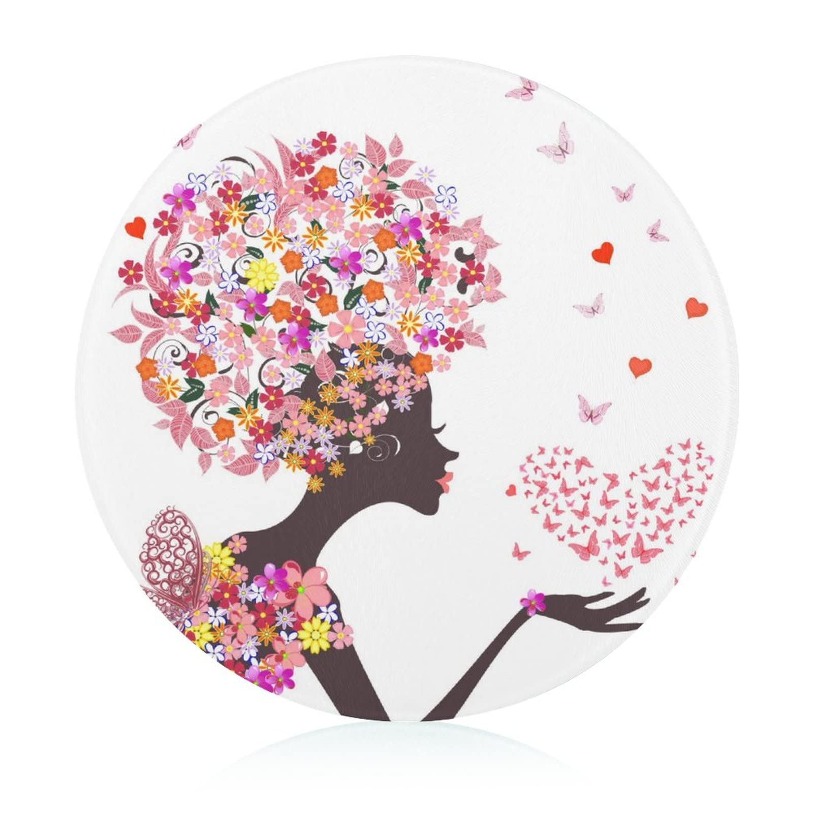 Plaque de cuisine en verre trempé haut de gamme motif floral élégant 20 cm