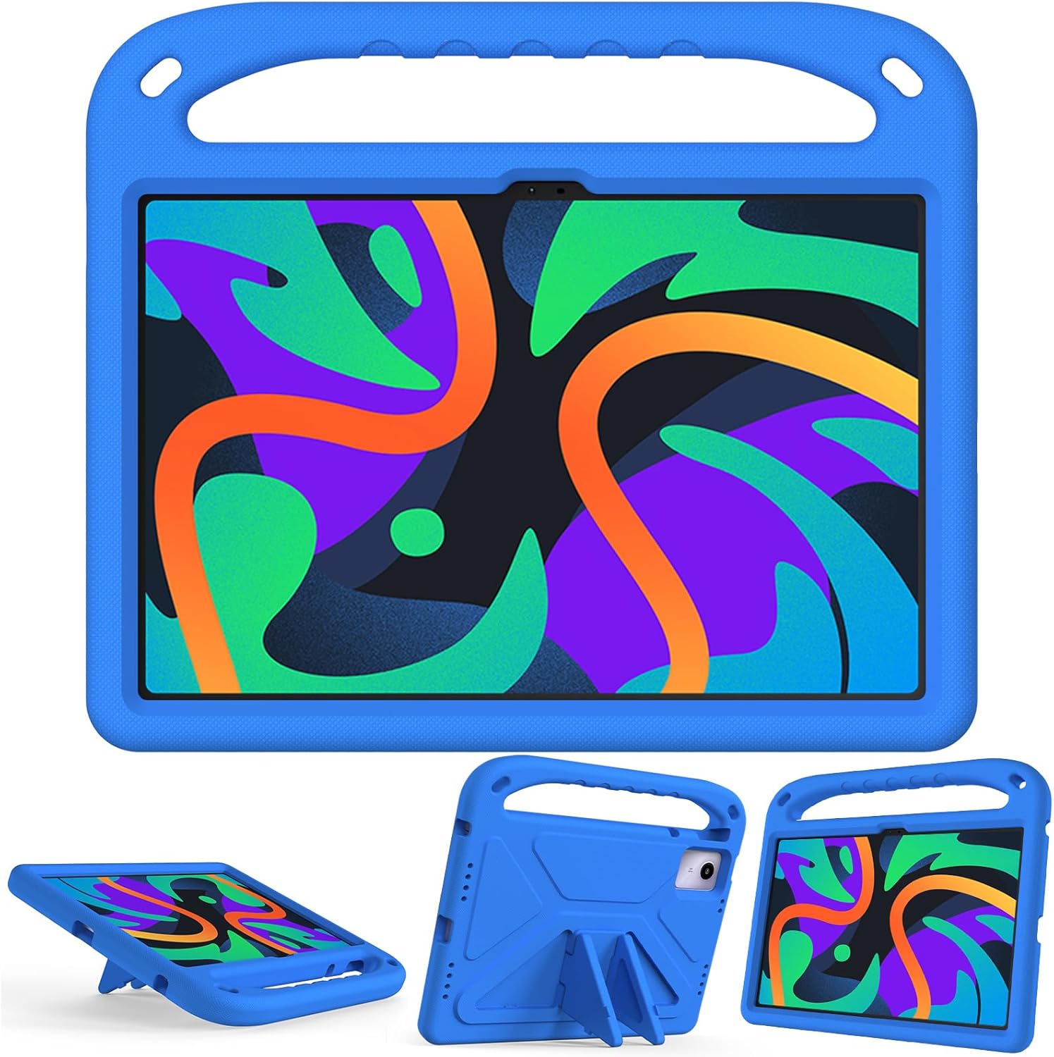 L00KLY Kids for Lenovo Tab M11 2024 Case with Screen Protector Built-in Kickstand and Handle, Lightweight Shockproof Silicone Case for Lenovo Tab M11 Tablet 2024 11 Inch (TB330FU) (Blue) - Image 2