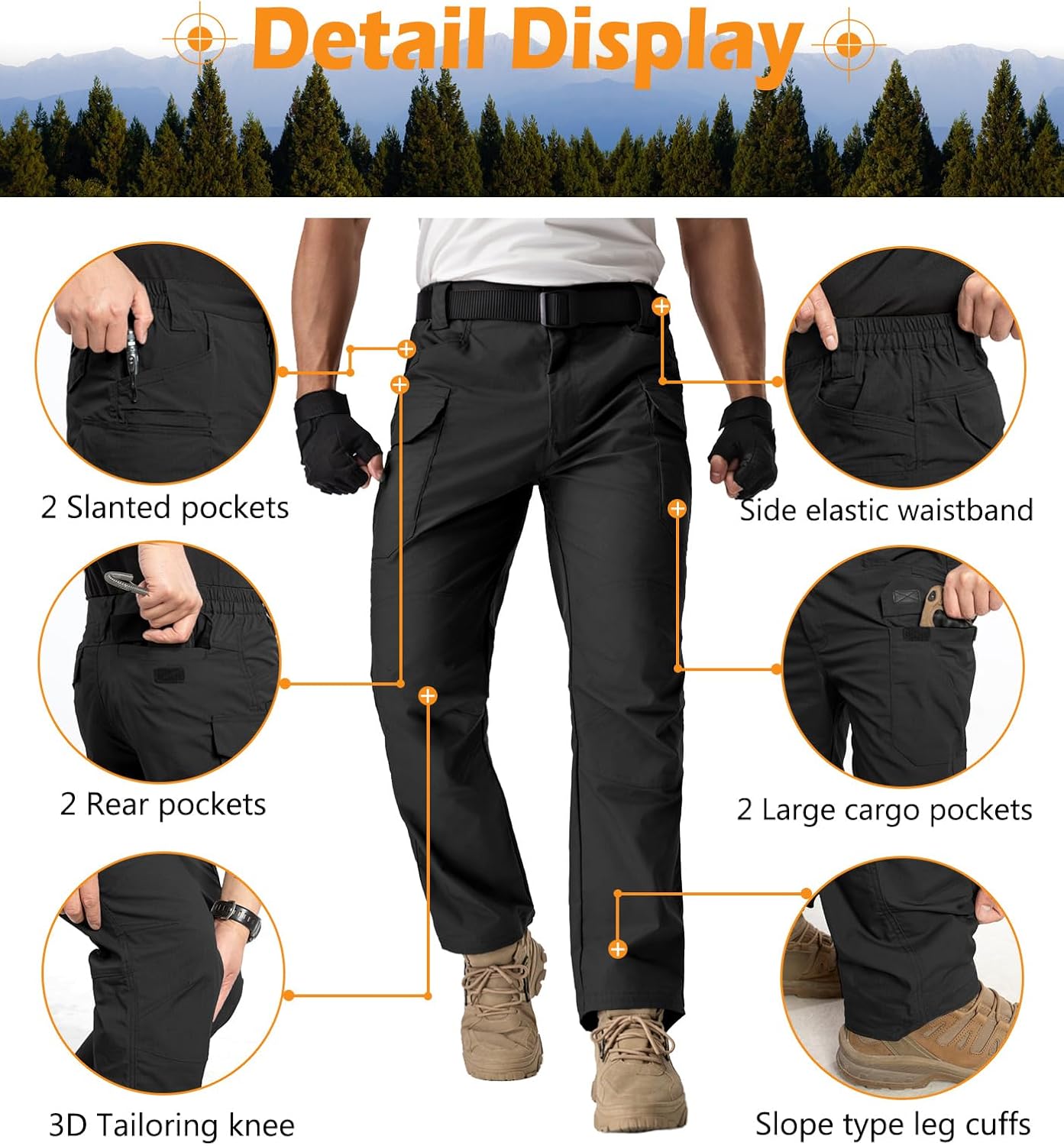 NAVEKULL Men's Flex Tactical Pants Ripstop Stretch Work Cargo Pants Water Resistant Outdoor EDC Hiking Pants - Image 7