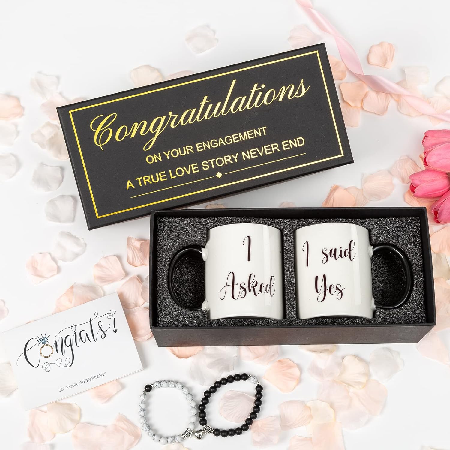 KissFuture Couple Coffee Mugs Set for Him and Her,I Asked I