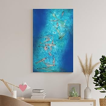 Amazon.co.jp: パウルクレー 魚の写真 キャンバス パネル線画