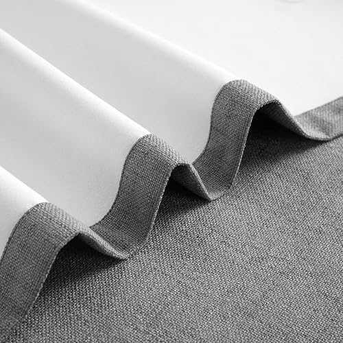 Miniatura 7 de Hofamplly Cortinas opacas de lino sintético 100% de 90 pulgadas de largo para dormitorio, sala de estar, cortinas con aislamiento térmico, cortinas