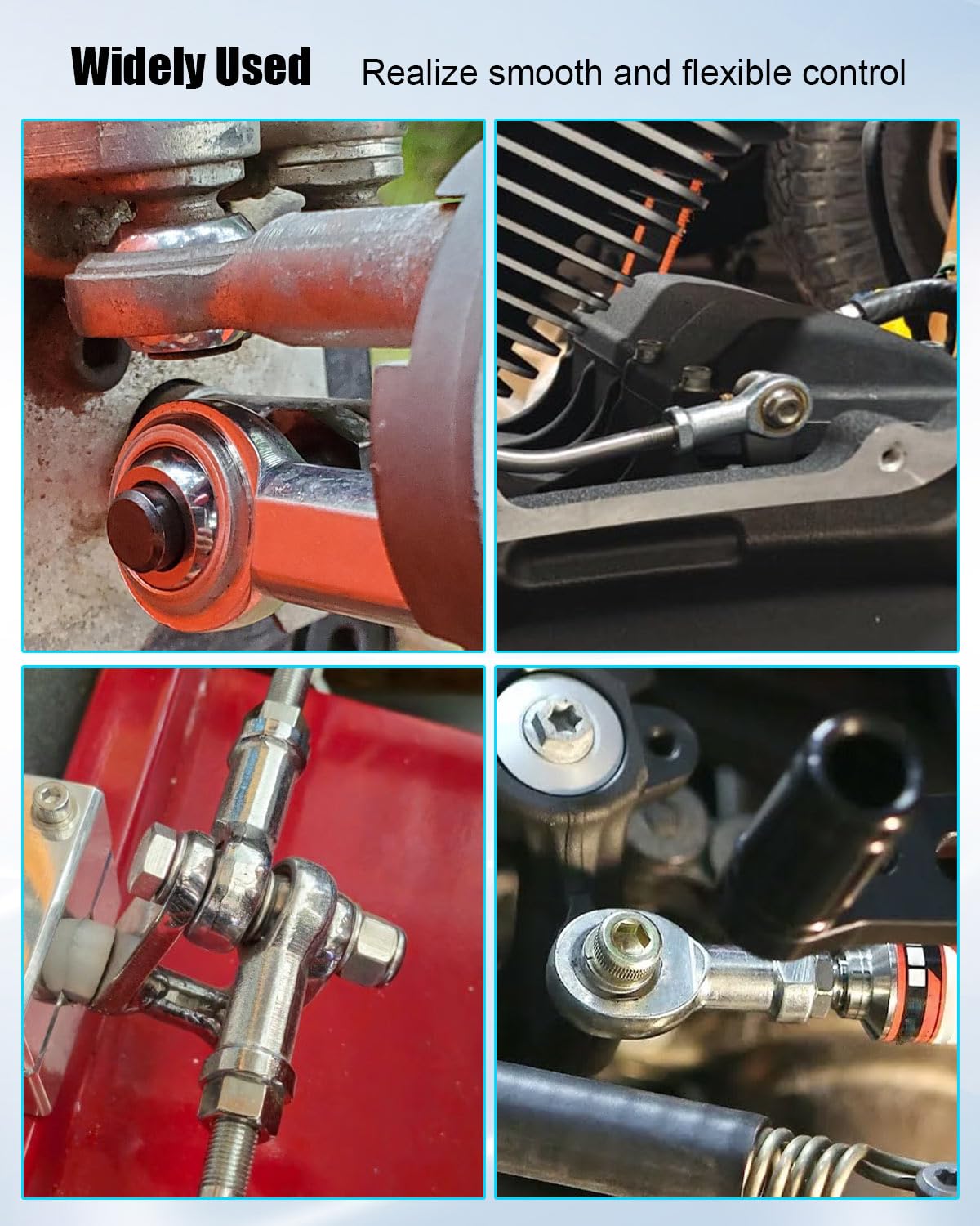 3/4 x 3/4-16 Rod End Bearing Heim Joints Stainless, Right Hand Female Thread Heim Joint RH 3/4"- 16 Thread x 3/4" Bore with Jam Nuts, 4 Pcs