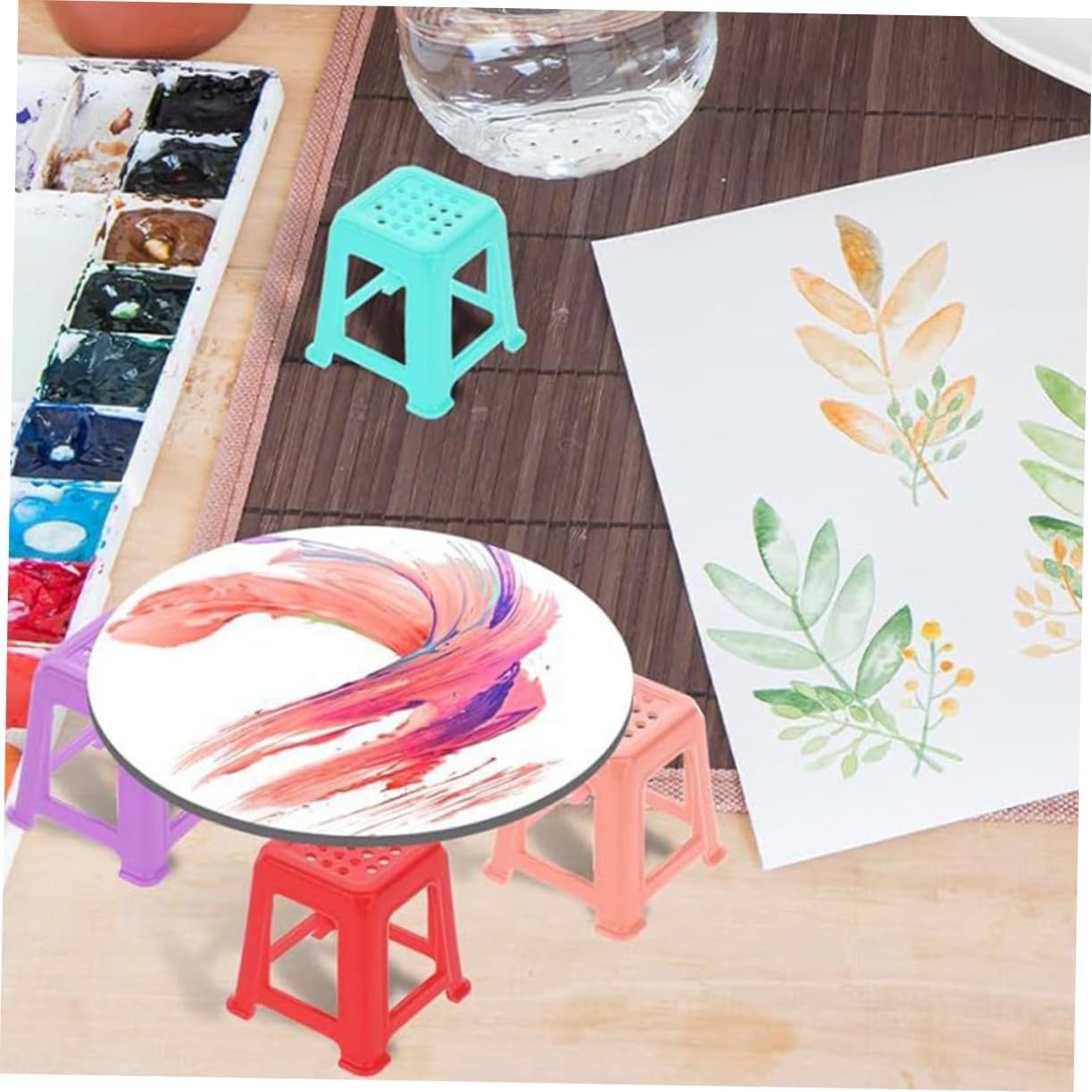 12-Piece Mini Canvas Stands for Painting Non-Slip Acrylic Pouring Feet Risers Solid Color Painting Support Tools for Artists